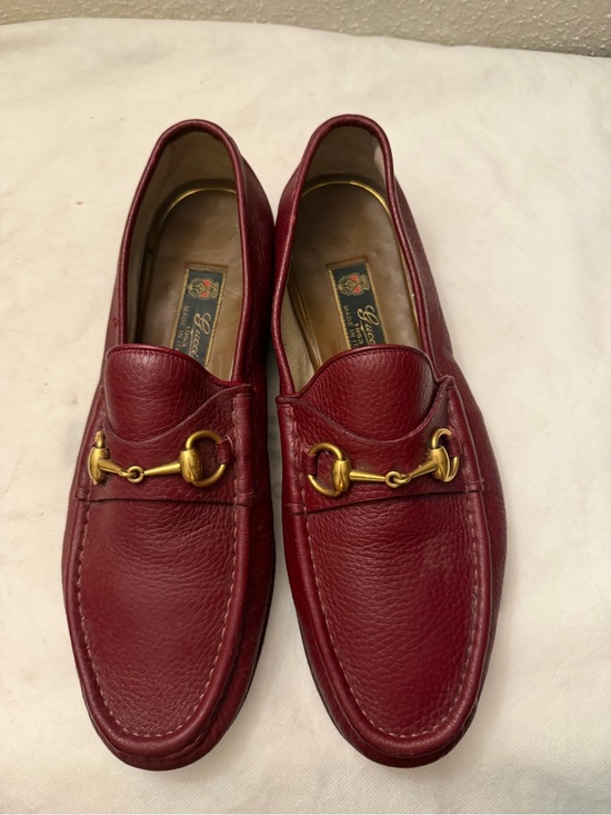 Gucci Burgundy Leather Horsebit Loafers, pre-owned, gently used,SZ10 main image 5
